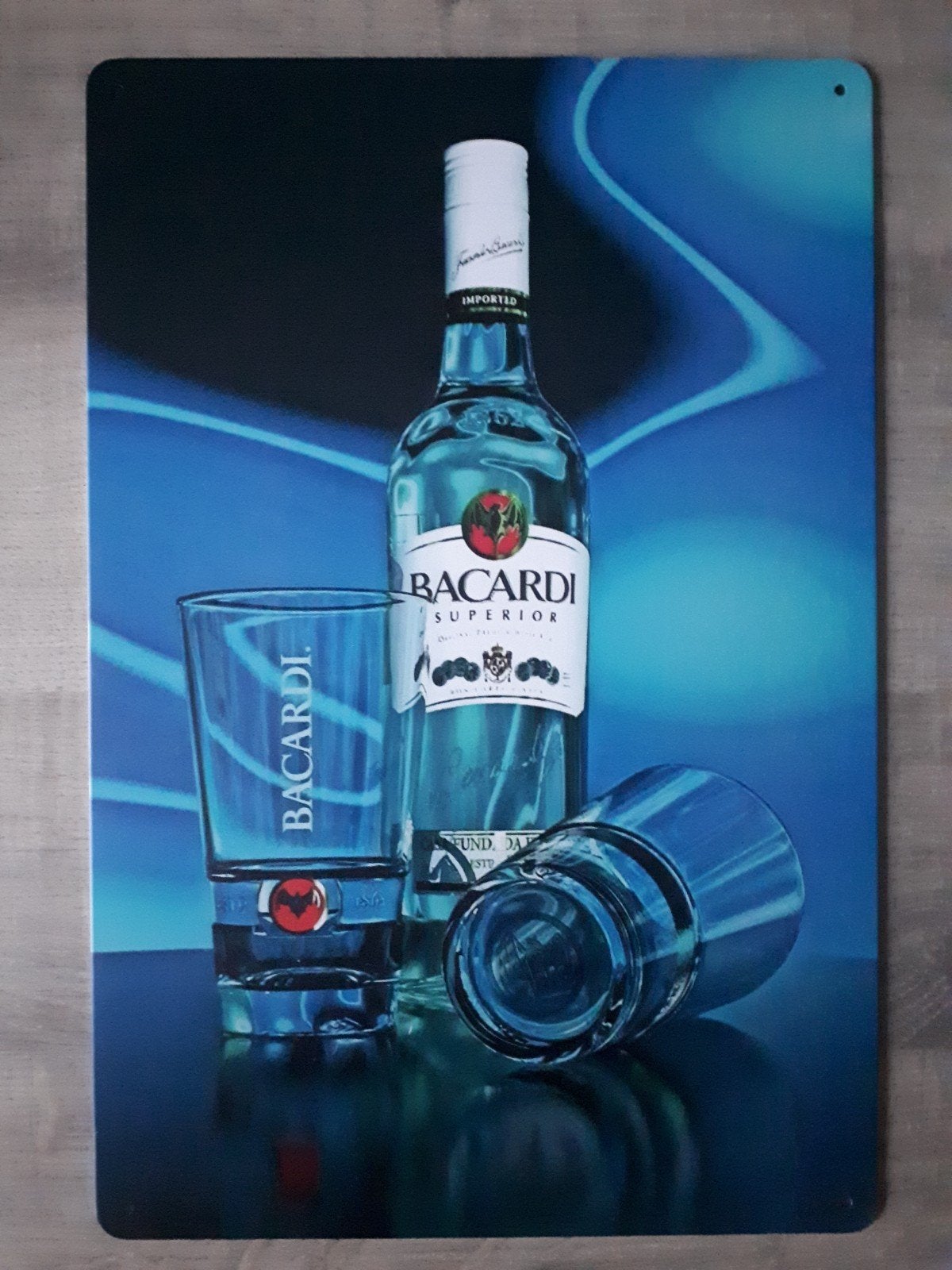 Bacardi 20x30 cm Metalen Reclamebord, Verzamelen, Ophalen of Verzenden, Nieuw, Reclamebord