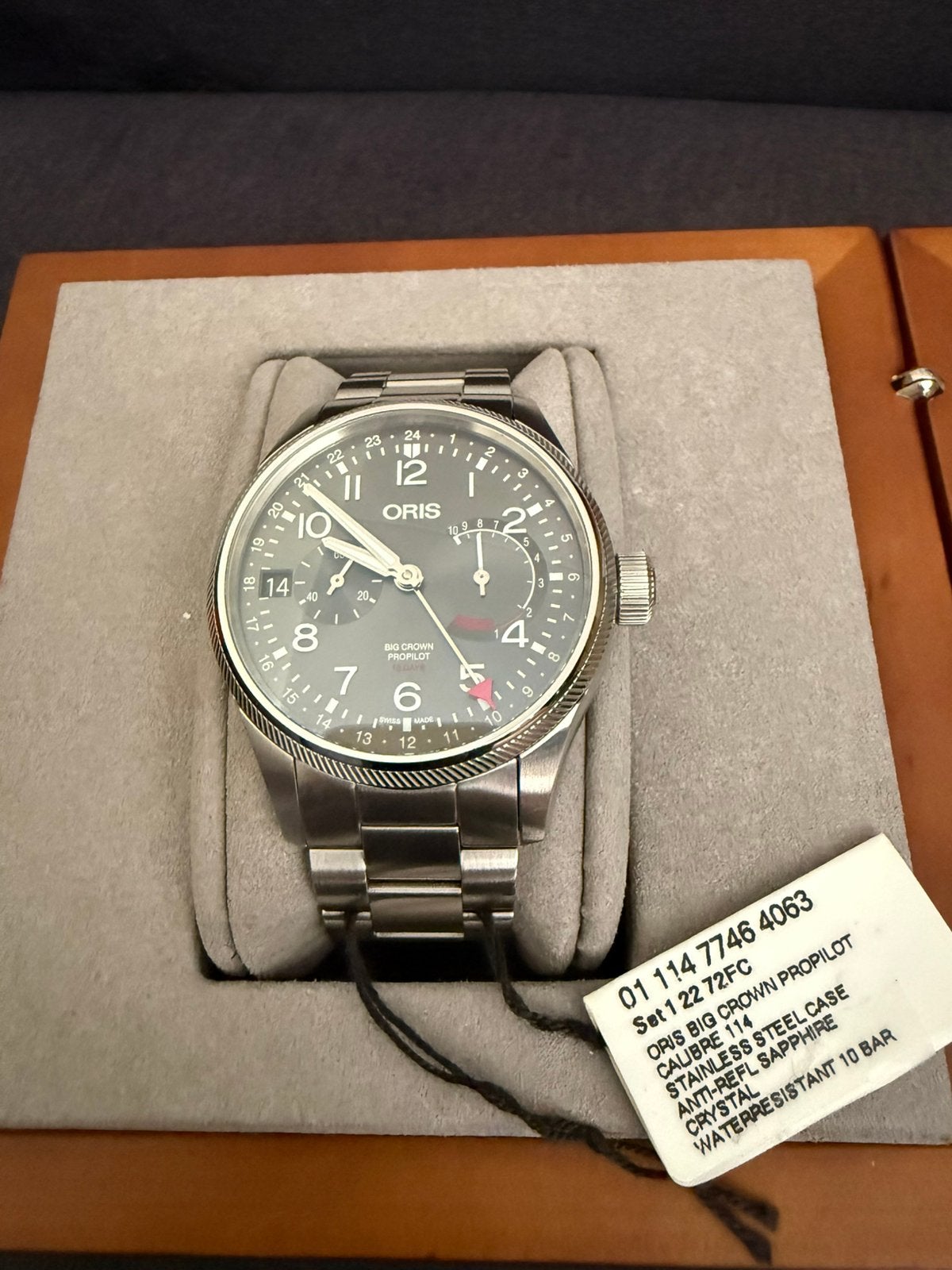 Oris Big Crown Pro Pilot Cal 114, Ophalen of Verzenden, Zo goed als nieuw, Leer, Overige merken