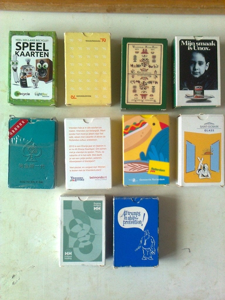 10 kaartspellen compl.geen jokers u, Ophalen of Verzenden, Zo goed als nieuw, Speelkaart(en)
