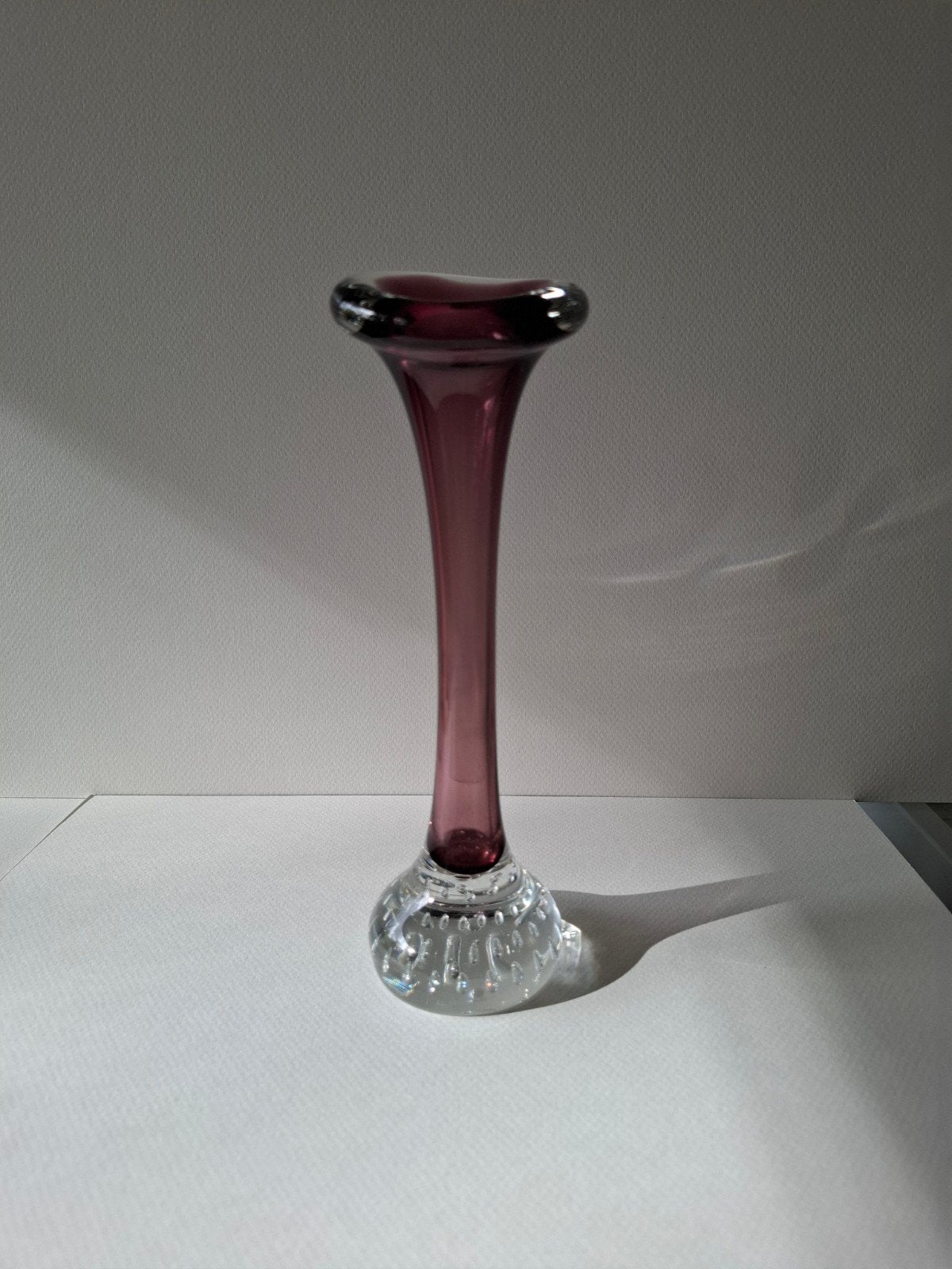 Vintage Aseda Glasbruk design vaasje aubergine paars Bo Borg, Ophalen of Verzenden