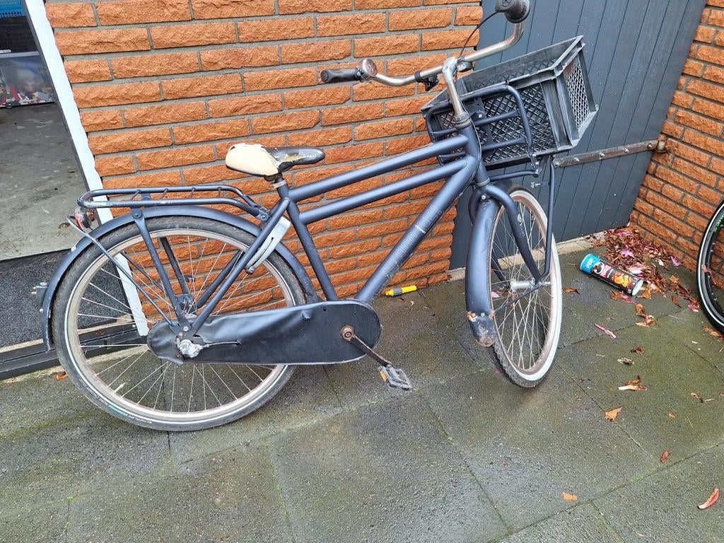 Gebruikte stadsfiets met voordrager en mand, Fietsen en Brommers, Ophalen, Gebruikt, Overige merken