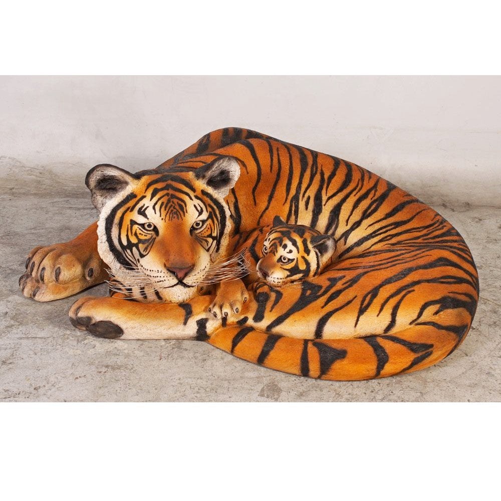 Tijger 126 cm - tijgerbeeld met welp - Tijgerin, Ophalen, Nieuw, Overige typen