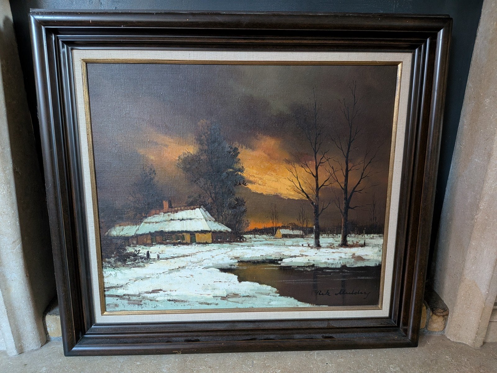 Sfeervol groot winterlandschap – Rik Mulders (olieverf )
Een, Ophalen