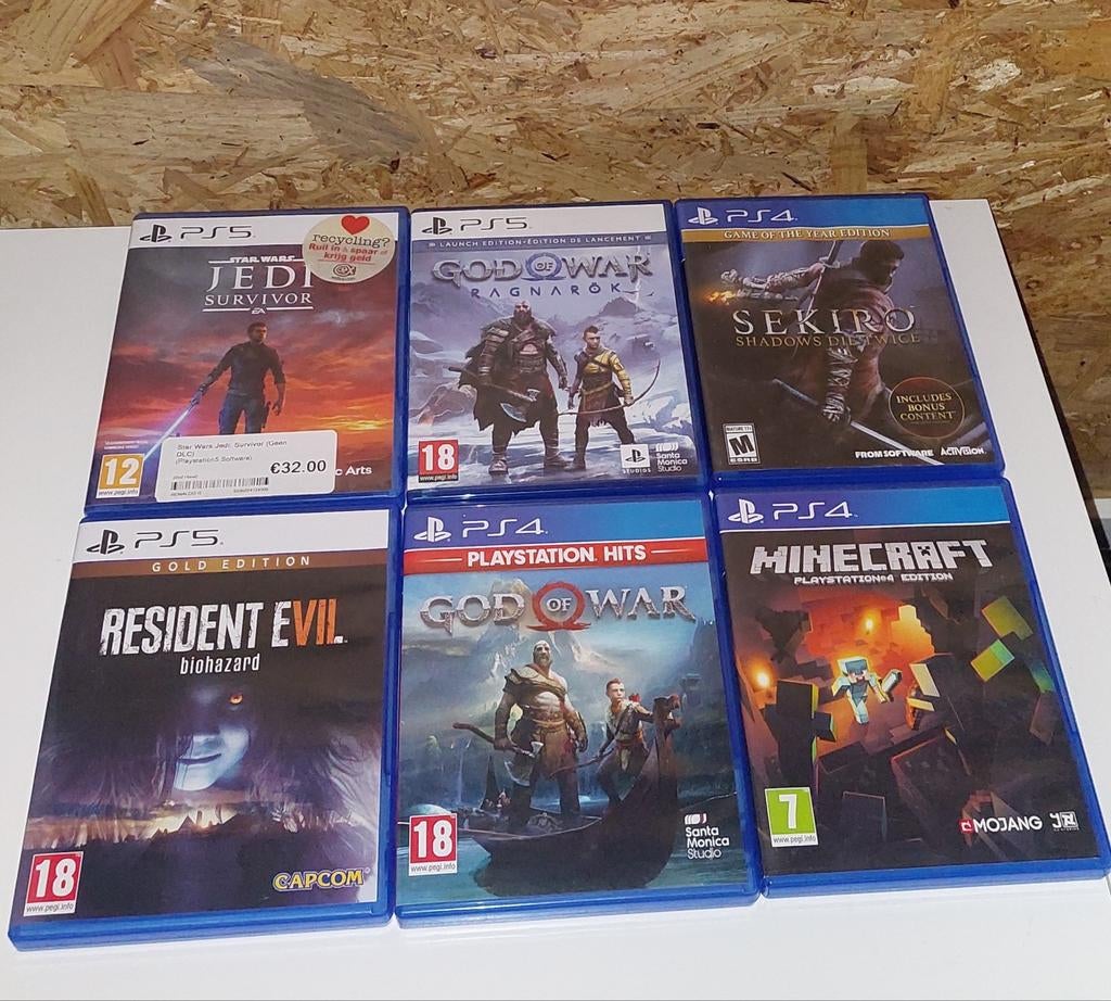 PS5 en PS4 games: God of war, Sekiro, Jedi Survivor, RE7, Ophalen, Zo goed als nieuw