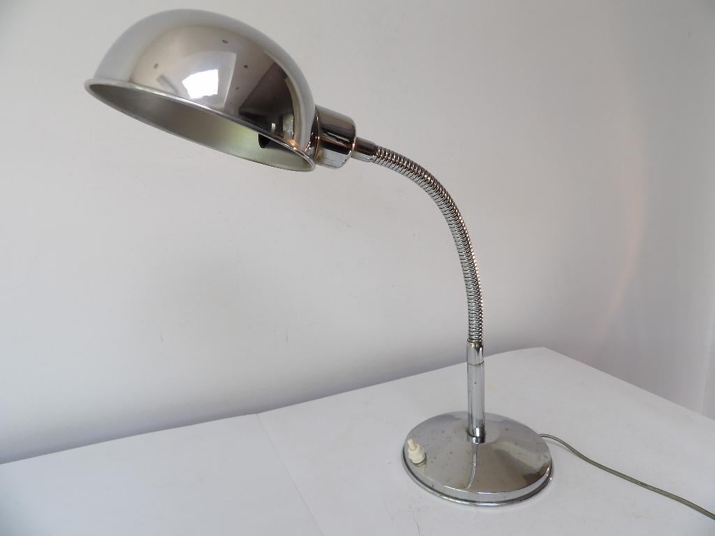 Art Deco fifties Italiaanse Bureau Lamp Chroom, Ophalen of Verzenden