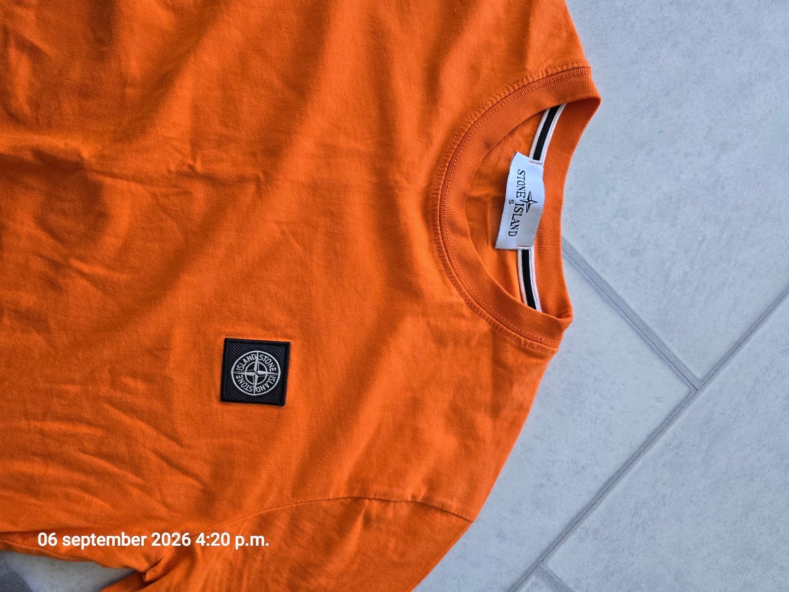 Set  3 heren T-shirts: Stone Island, Moncler, H&M, Ophalen of Verzenden, Gedragen, Maat 46 (S) of kleiner, Oranje