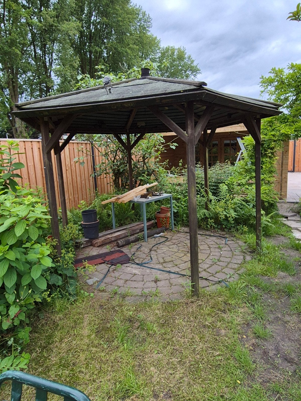 Gratis houten prieel, Tuin en Terras, Overkappingen, Ophalen, Gebruikt