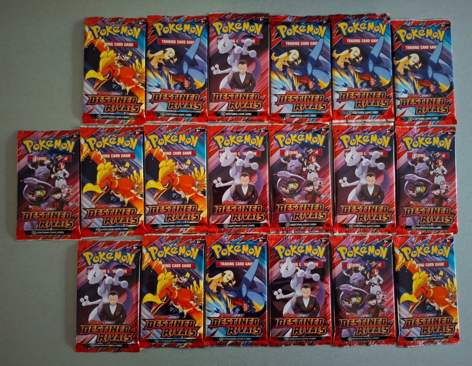 Negentien Pokemon Destined Rivals Booster, Ophalen of Verzenden, Nieuw, Booster