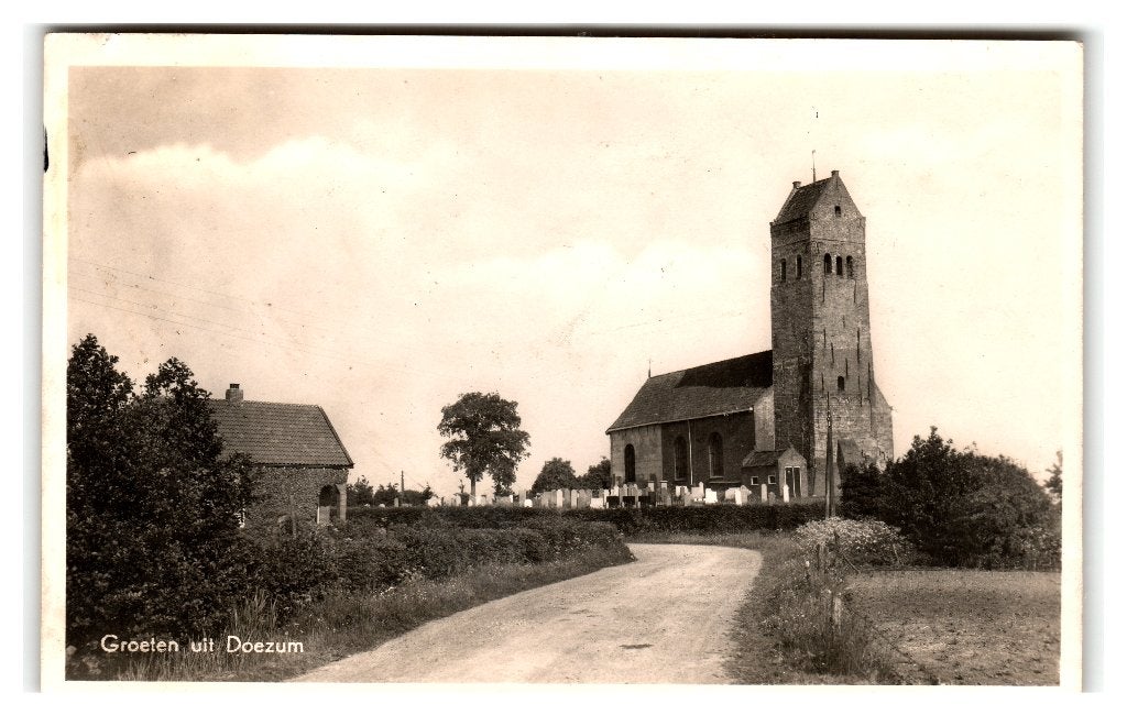 Doezum, Groeten uit Doezum, Verzamelen, Verzenden, 1940 tot 1960, Ongelopen, Groningen