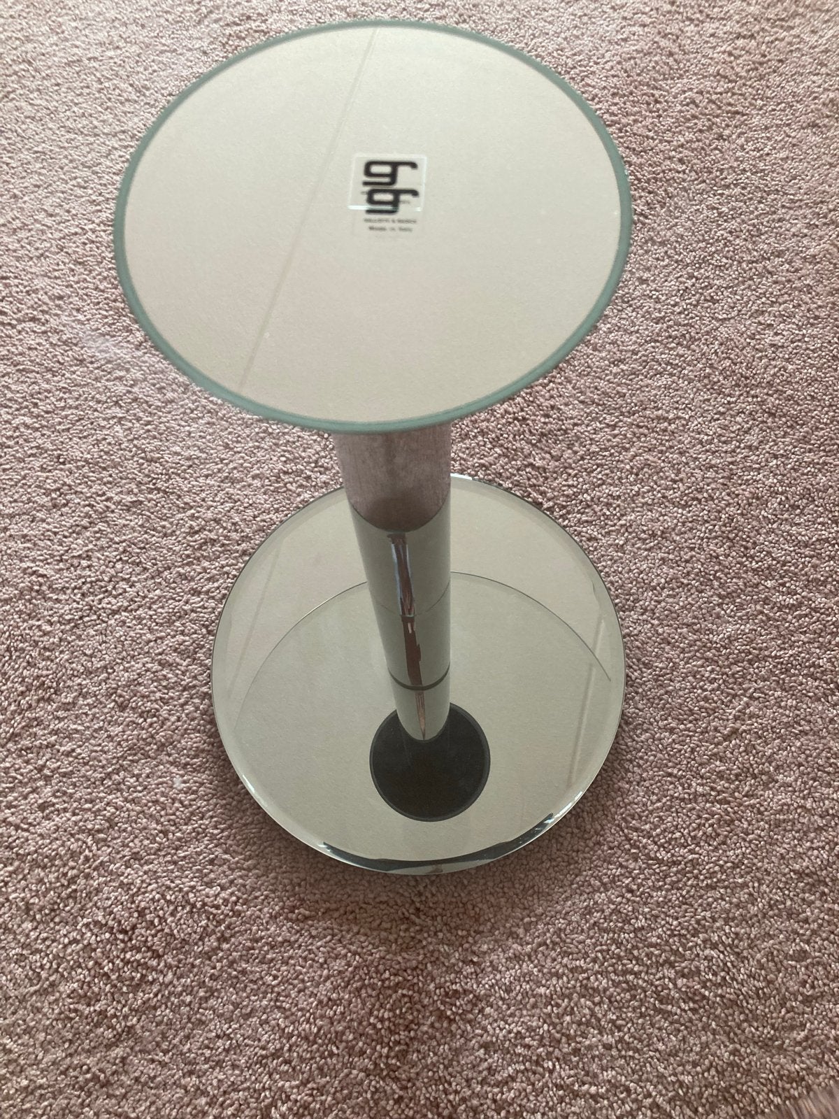 Gallotti & Radice bijzettafel, glas, rond, 50 cm hoog, Gebruikt, Rond, Glas, Ophalen