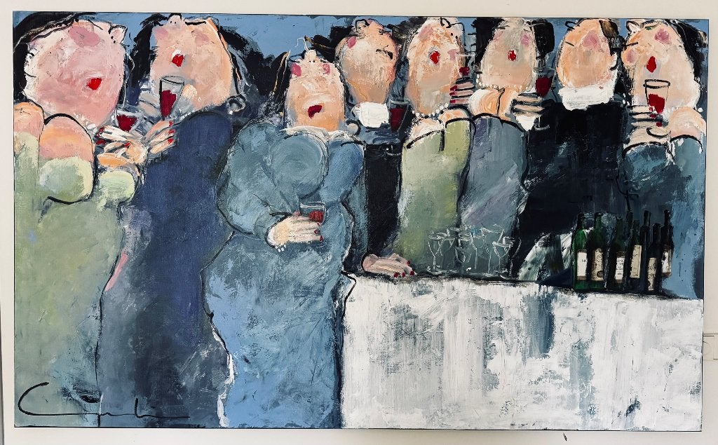 Schilderij Gerdine Duijsens, Antiek en Kunst, Ophalen, Handgeschilderd, Olieverf, Figuren