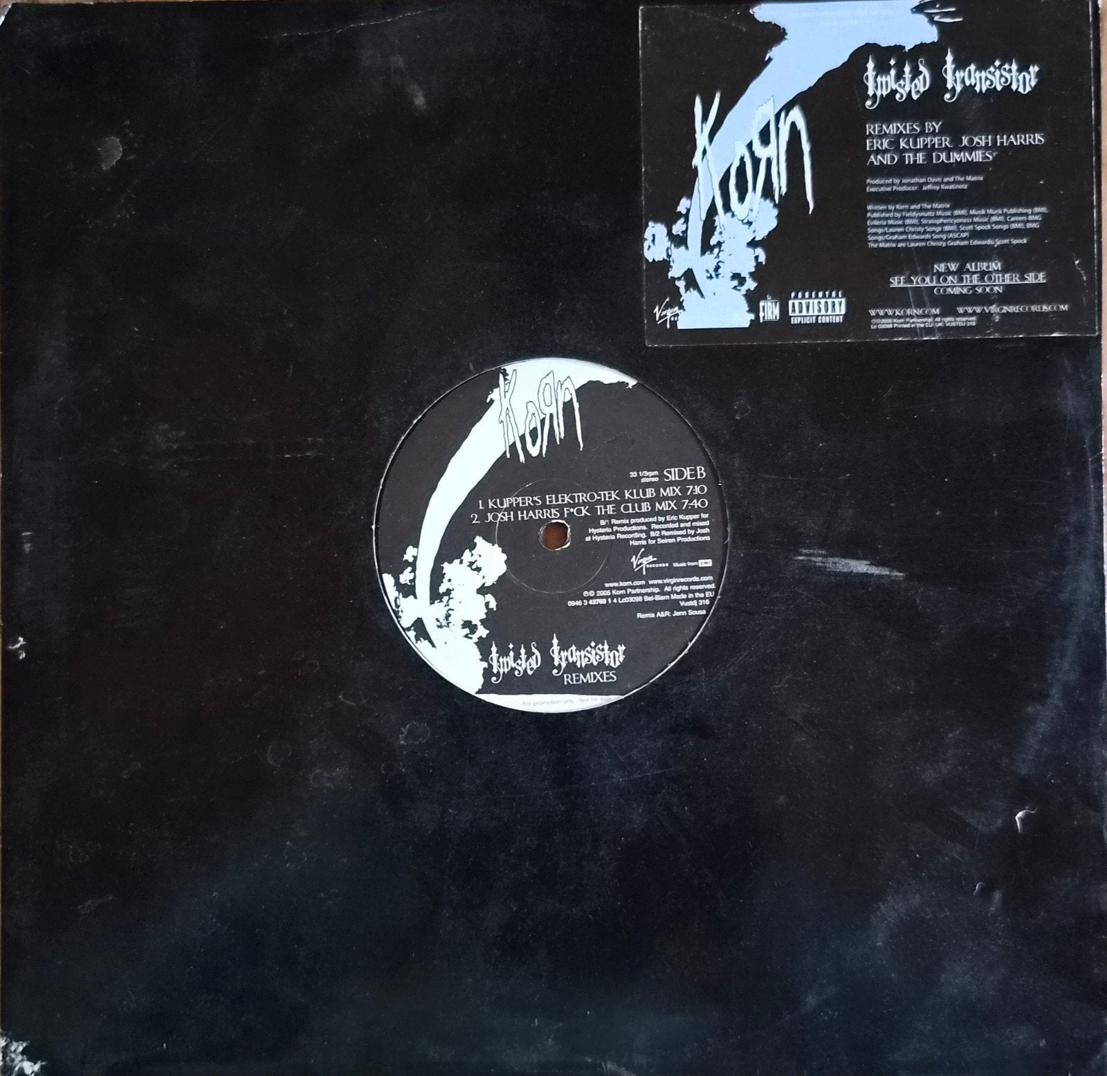 Korn - Twisted Transistor Remixes 12 inch vinyl, LP, Gebruikt, Ophalen of Verzenden, 12 inch