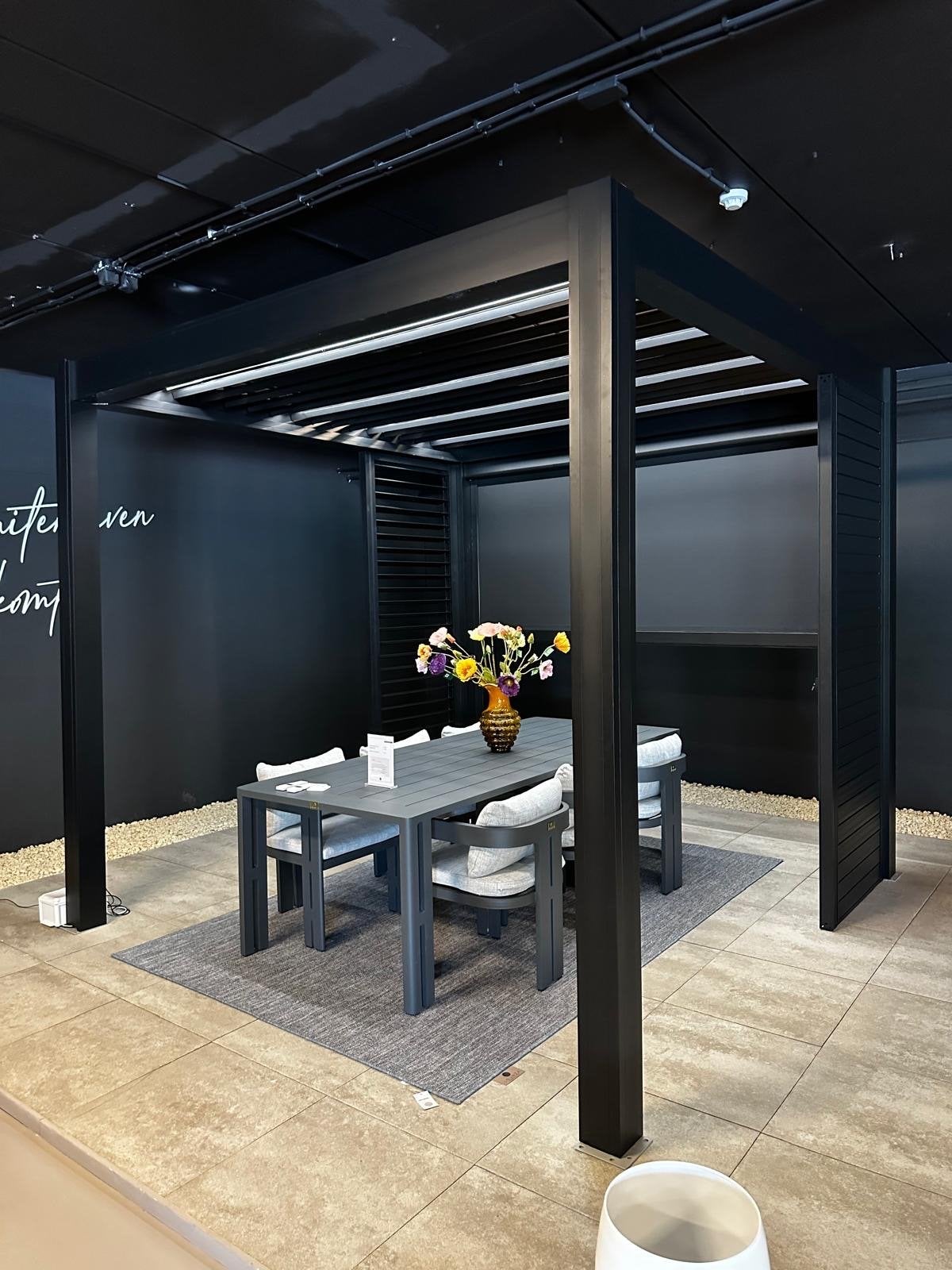 Luxe Aluminium Overkapping 3x3m – Zwart/Antraciet | OP=OP, Tuin en Terras, Overkappingen, Ophalen, Nieuw, Veranda