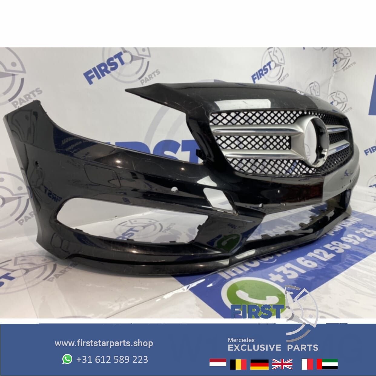 W176 AMG VOORBUMPER Mercedes A KLASSE 2013-2016 ZWART PDC/KO, Gebruikt, -, Voor, Ophalen of Verzenden