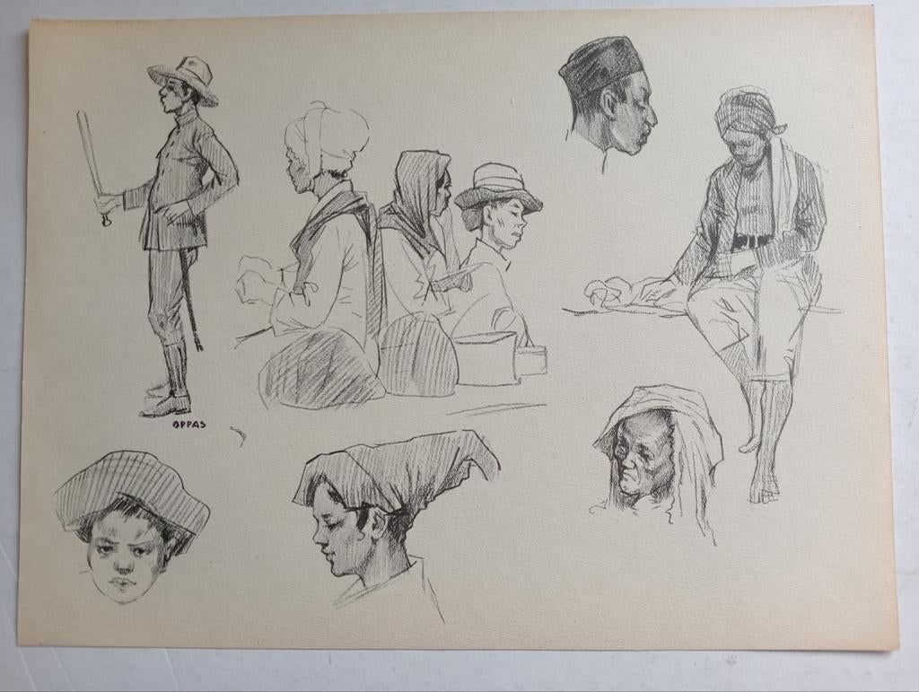 Gabrielse prent Nederlands Indië Indonesië, Ophalen of Verzenden, Voor 1940, Gebruikt, Overige onderwerpen