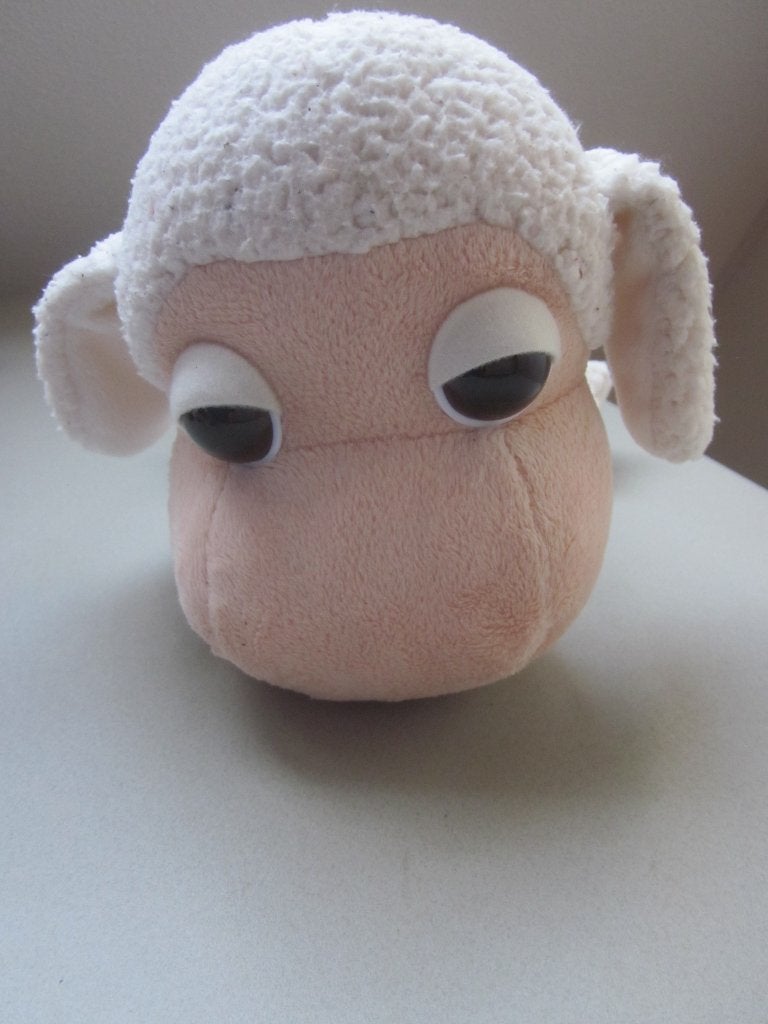 Big Headz TCC Global roomwit ruwharig zacht pluche schaap, Paard, Overige merken, Overige karakters, Nieuw