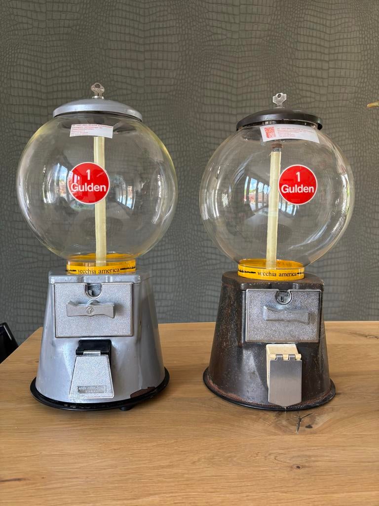 Vintage kauwgomballenautomaten (2 stuks), pinda automaten, Ophalen, Gebruikt