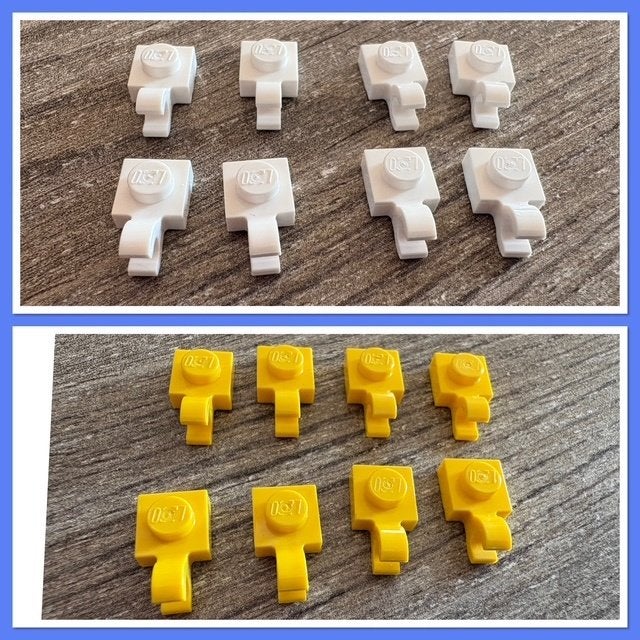 lego 8x 1x1 plaatjes, klemmetjes in 2 kleuren 0.65/setje, Ophalen of Verzenden, Nieuw, MOC (eigen creatie), Lego