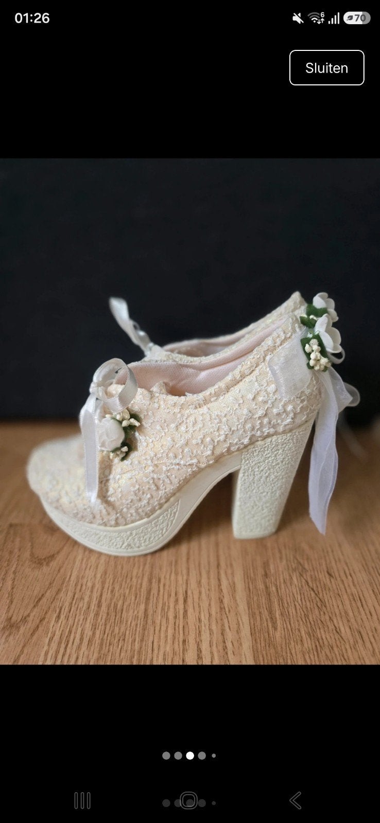vintage bruids schoenen, Overige kleuren, Ophalen of Verzenden, Zo goed als nieuw, Schoenen met hoge hakken