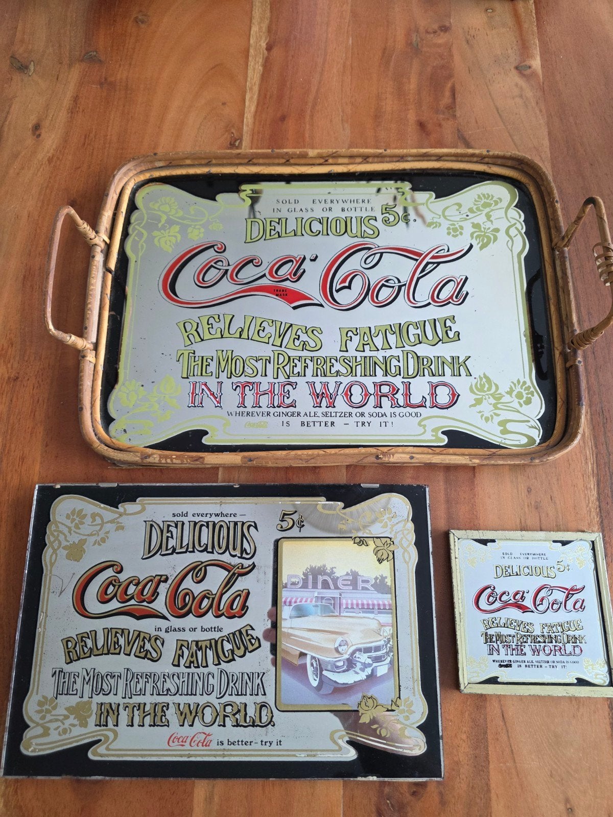 Coca-Cola Spiegel Decoratie Set – Dienblad, Fotolijst en Ond, Ophalen of Verzenden