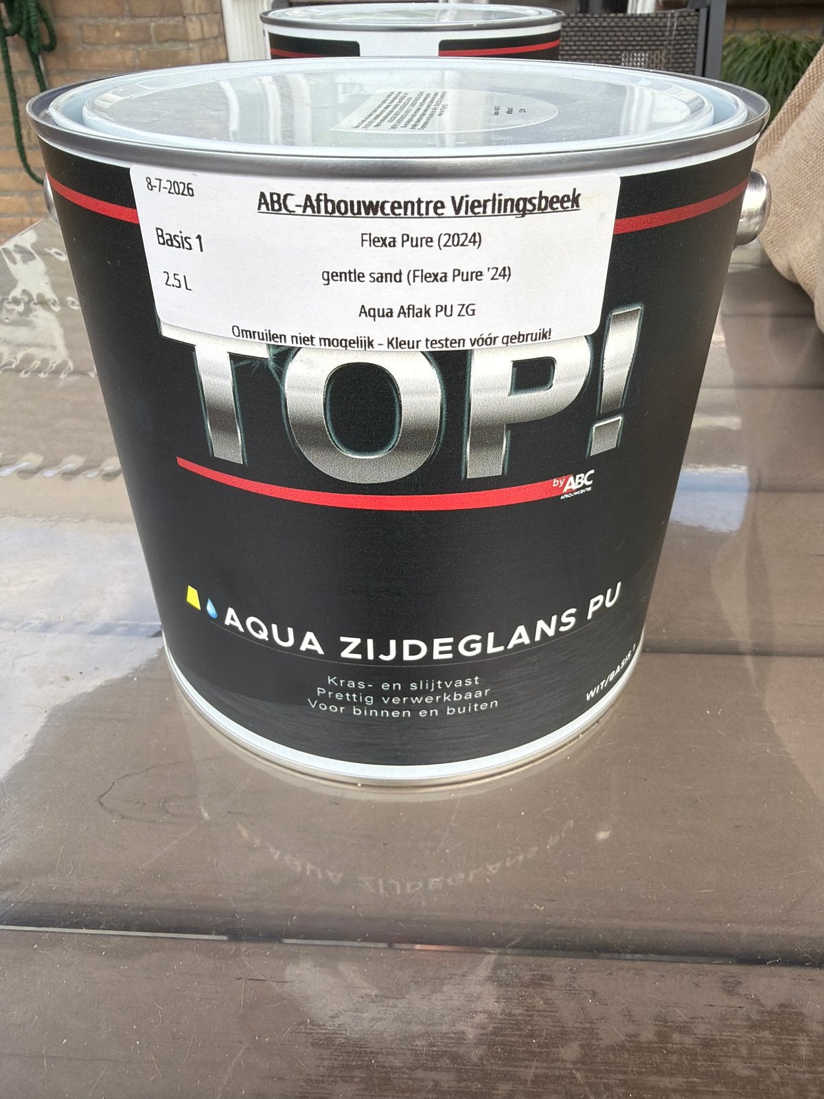 TOP! Aqua Zijdeglans PU Verf - Gentle Sand 2.5L, Ophalen, Beige, Nieuw, Verf