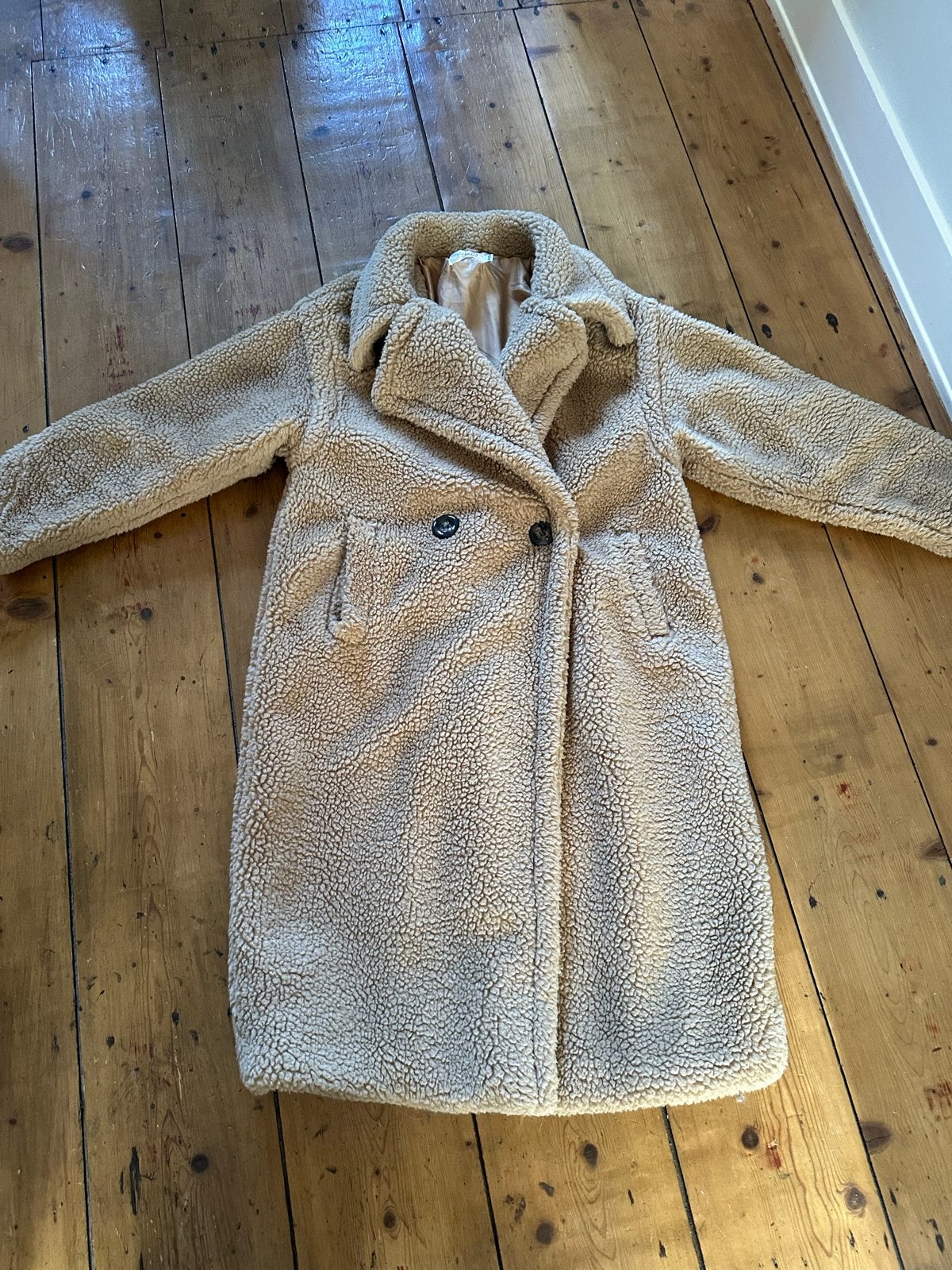 Bruine teddy jas maat S/M zgan, Ophalen of Verzenden, Zo goed als nieuw, Maat 36 (S), Bruin