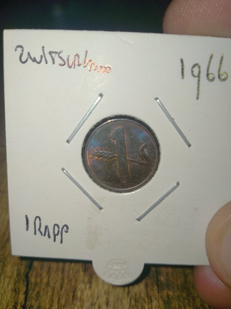 Zwitserland 1 Rappen 1966, Verzenden, Overige landen, Losse munt