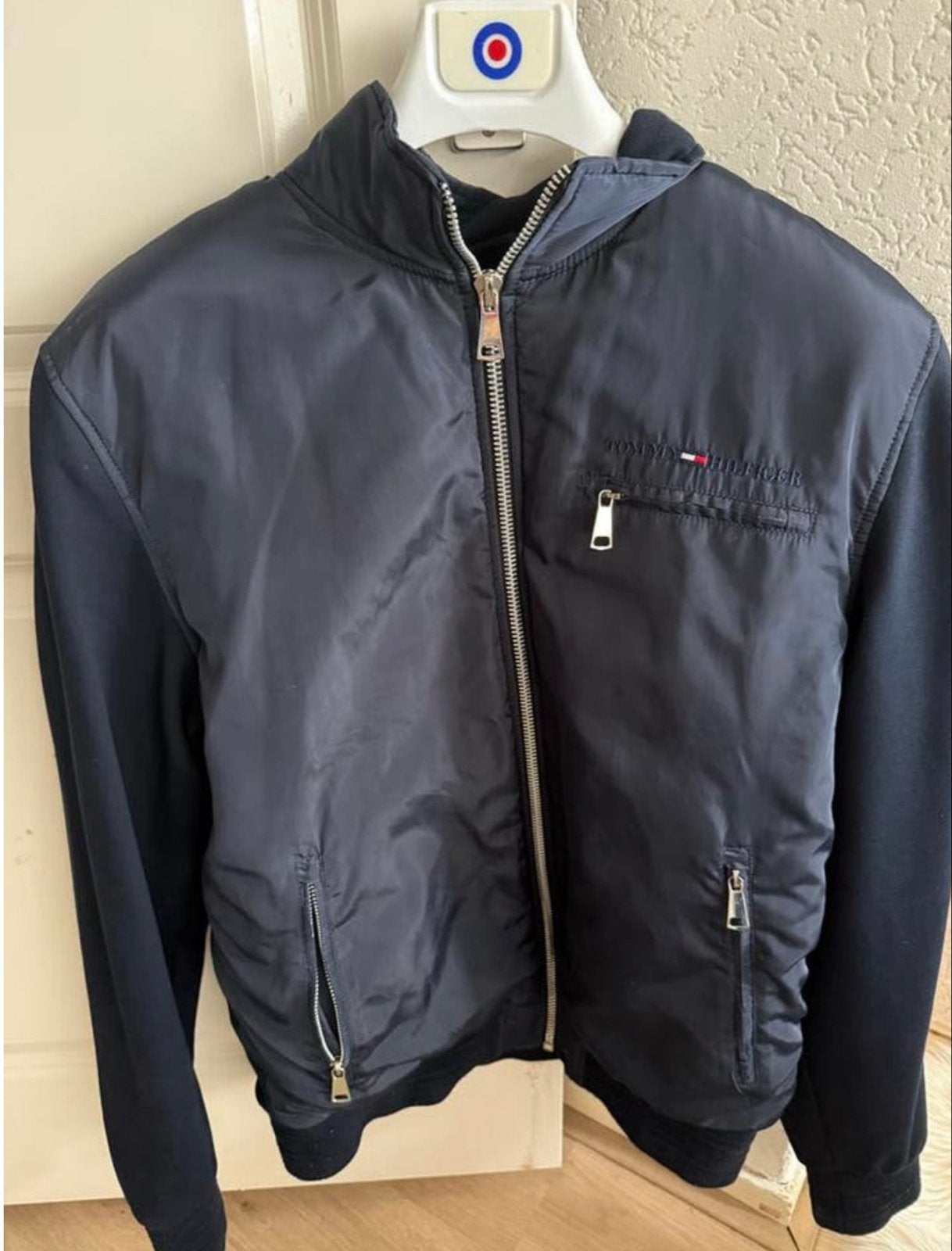 Tommy Hilfiger Bomberjack met teddy voering, Ophalen, Zo goed als nieuw, Maat 52/54 (L), Blauw