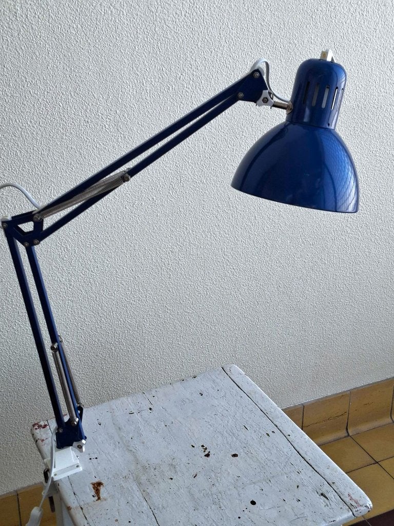 vintage Ikea architectenlamp Tertial blauwe bureaulamp, Huis en Inrichting, Ophalen of Verzenden, Gebruikt, Metaal