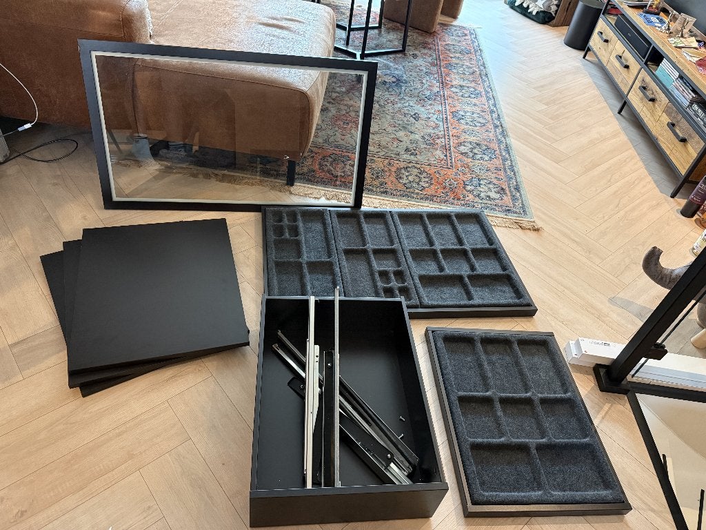 IKEA KOMPLEMENT donkerbruin PAX - planken, lade, glasplaat, Ophalen, Gebruikt, 50 tot 100 cm, Glas