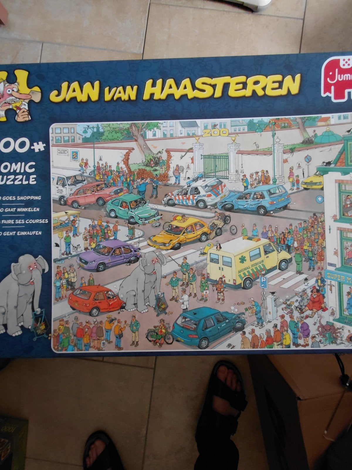Jan van Haasteren Comic Puzzle - Zoo Goes Shopping, Ophalen of Verzenden, Meer dan 50 stukjes, Gebruikt