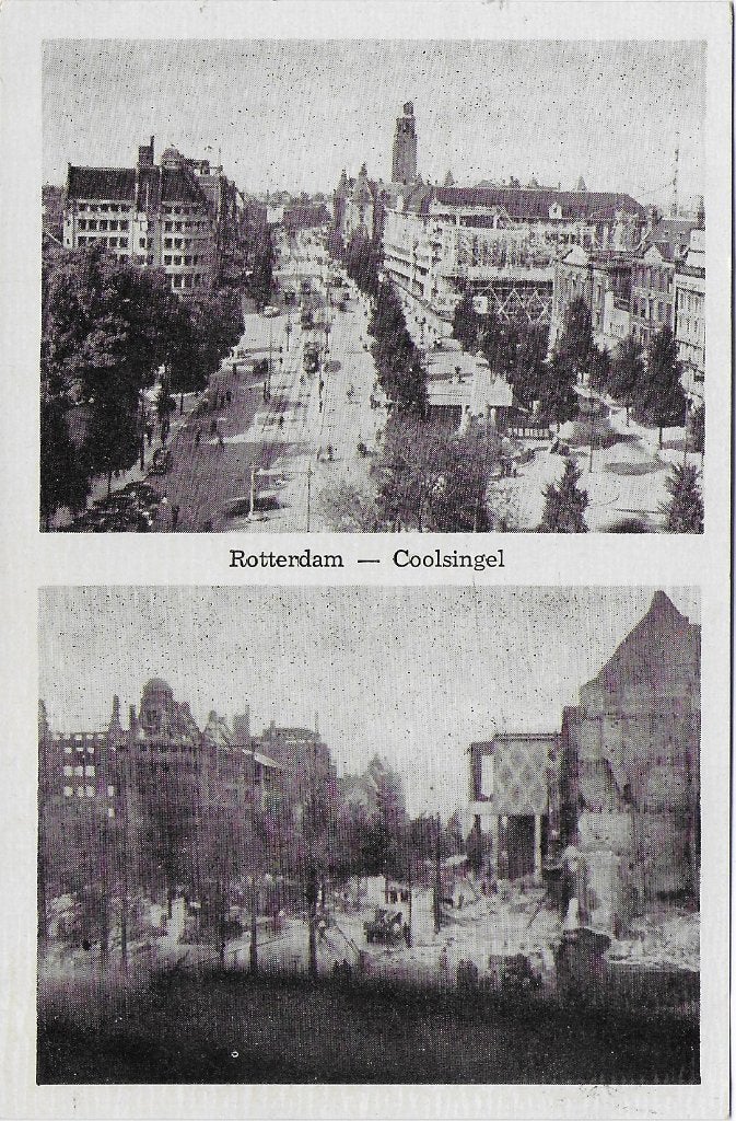 Rotterdam Coolsingel Ongelopen Ansichtkaart (B6806), Ophalen of Verzenden, 1940 tot 1960, Ongelopen, Zuid-Holland