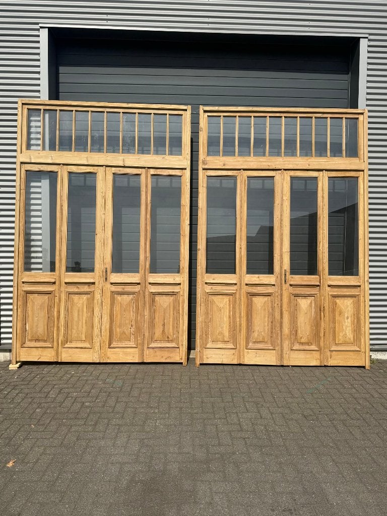 Antieke 4-slag oranjerie deuren met bovenlicht, Huis en Inrichting, Woonaccessoires | Overige, Ophalen of Verzenden, Zo goed als nieuw