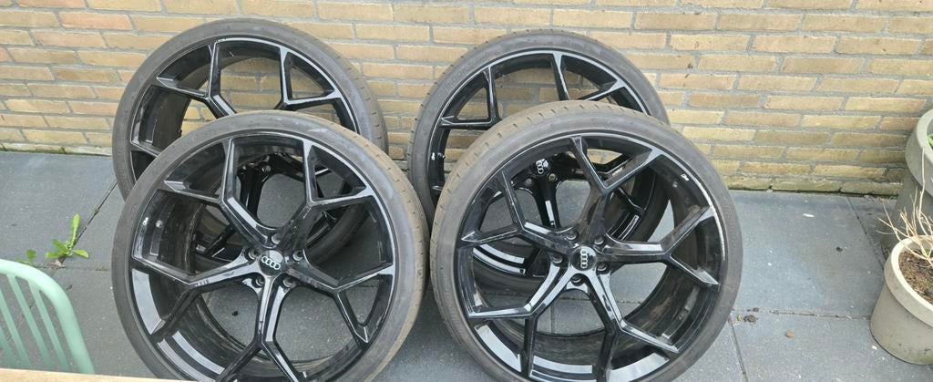 22 inch zwarte Audi velgen, Auto-onderdelen, Banden en Velgen, Ophalen, Gebruikt, 265 mm, Banden en Velgen