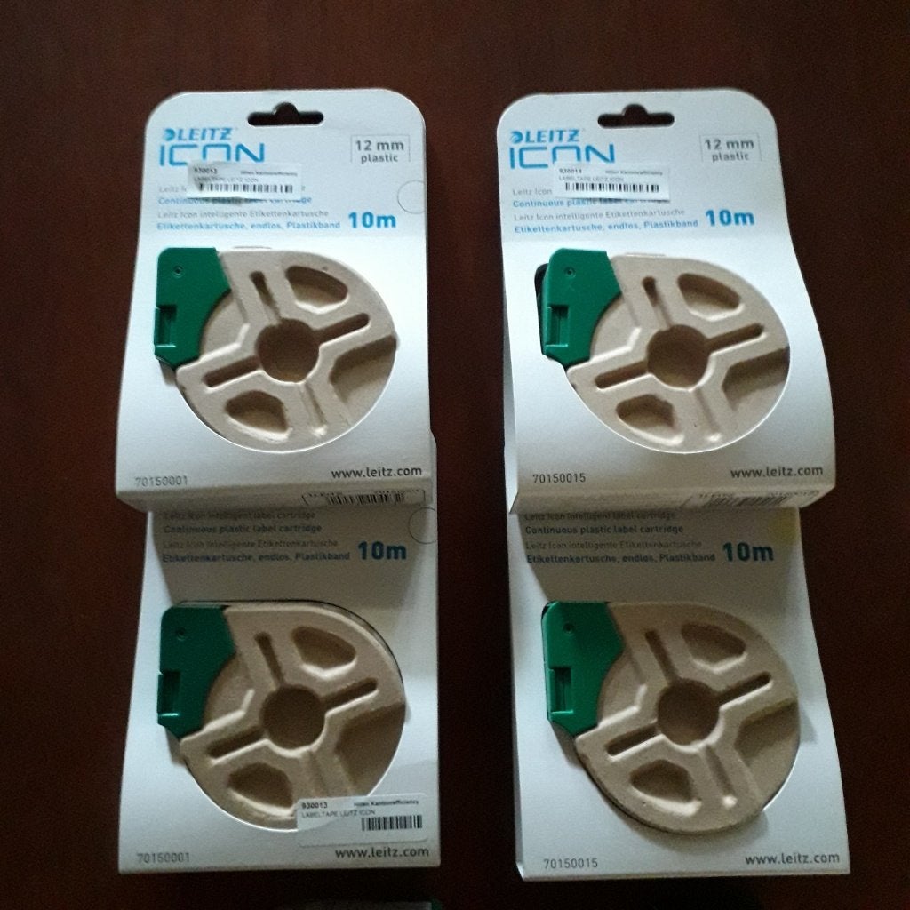 Labelcassettes Leitz Icon 12mmx10mtr plastic (6st.), Computers en Software, Verzenden, Nieuw, Tape-label, Leitz