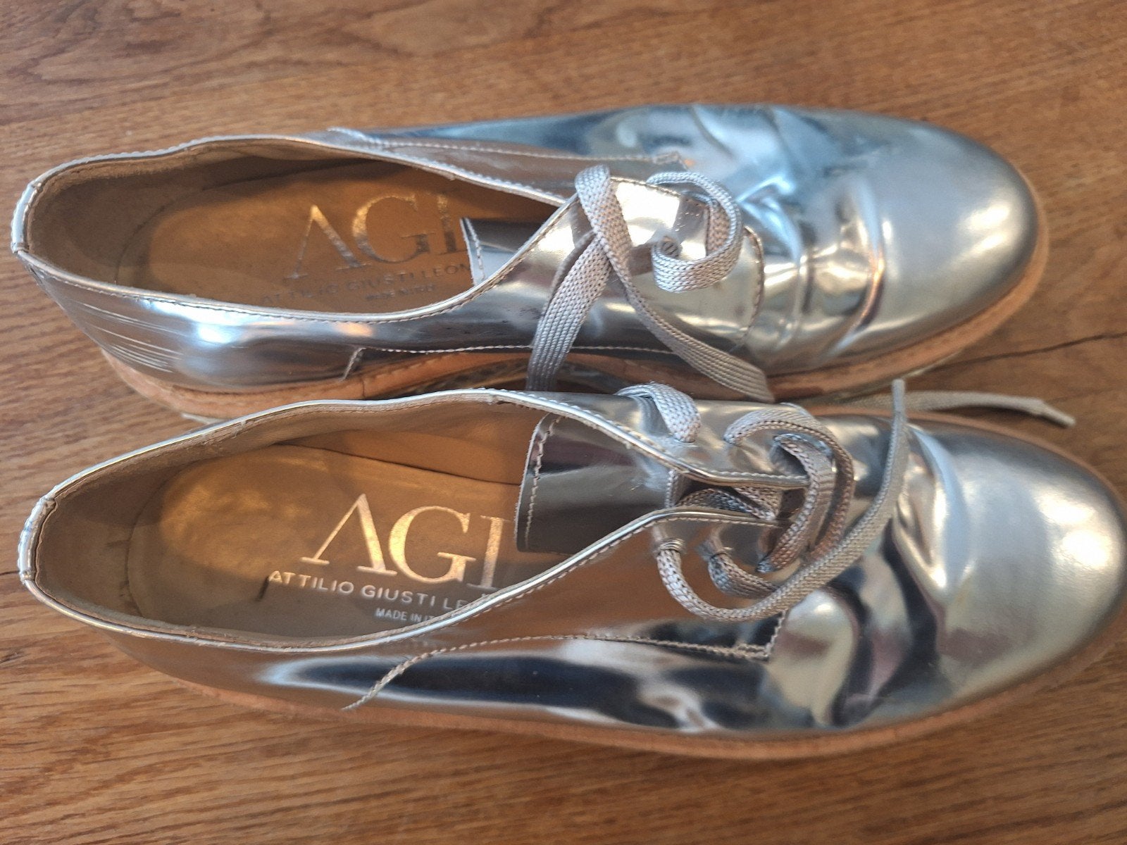 AGL zilveren schoenen maat 40, Ophalen of Verzenden, Gedragen, Overige kleuren, Sneakers of Gympen