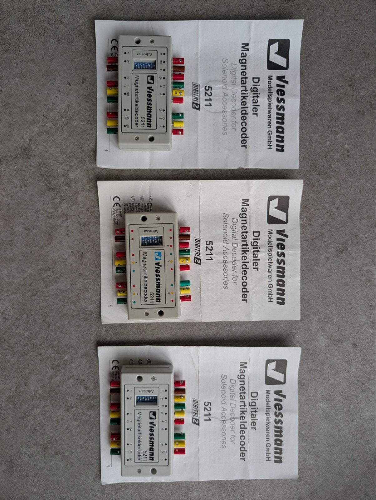 3 stuks Viessmann 5211 Magneetartikeldecoder Motorola, Overige merken, Wisselstroom, Gebruikt, Overige typen