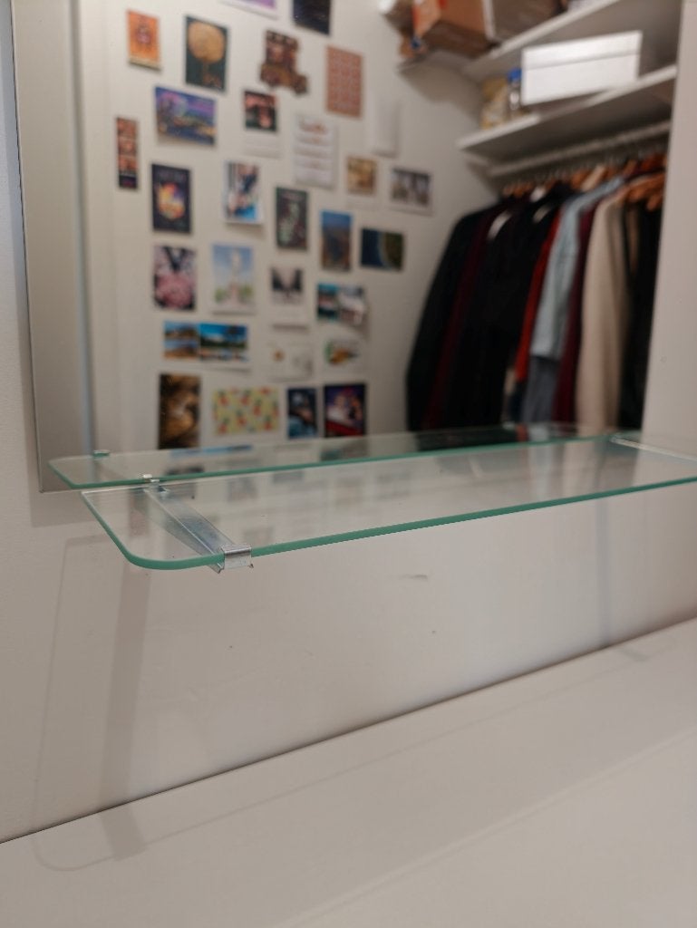 IKEA mirror with glass shelf / Spiegel met planchet, Ophalen, Minder dan 50 cm, Gebruikt, Minder dan 100 cm