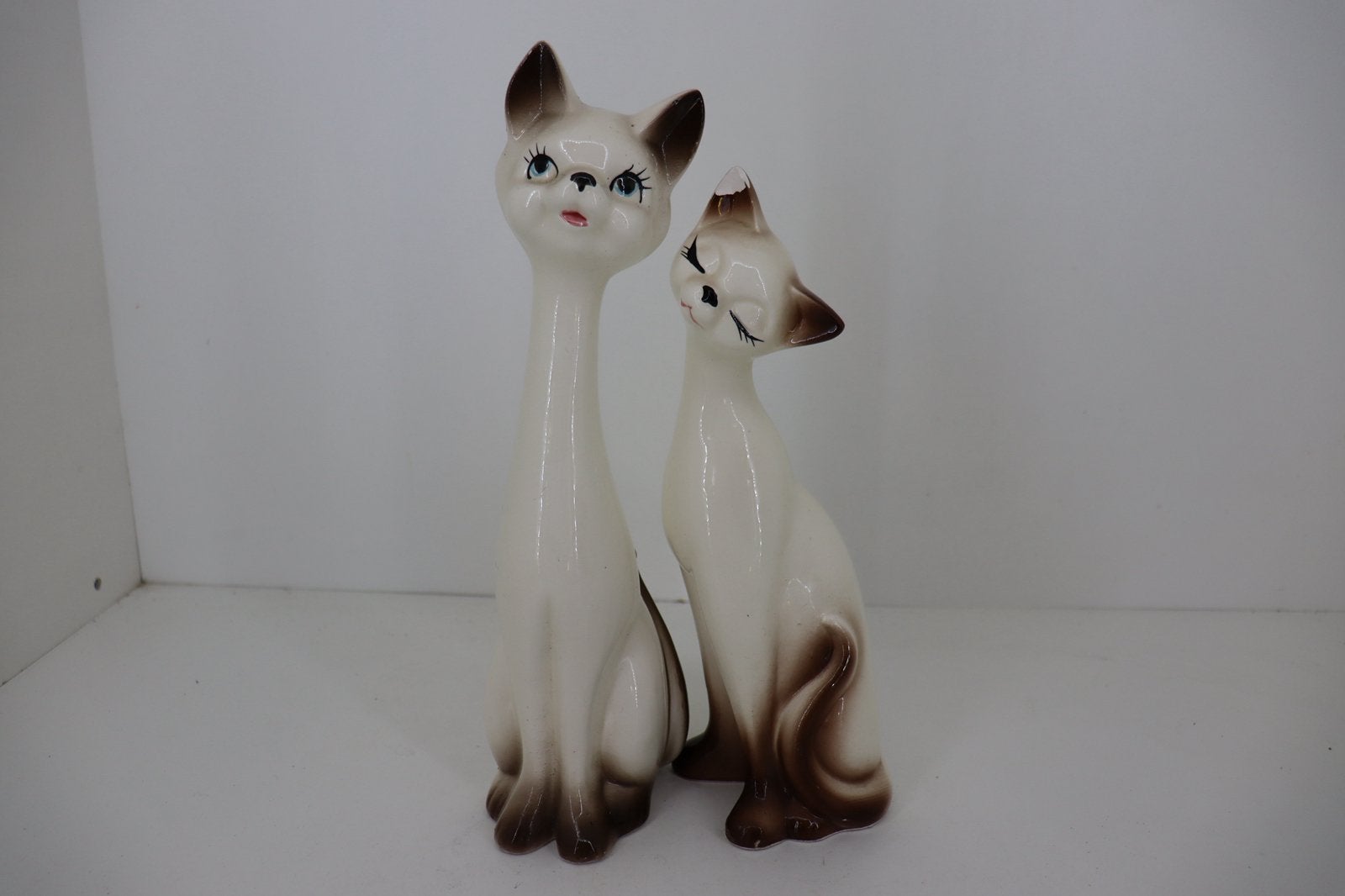 Set keramieken Siamese katten – €22,50 samen, Ophalen of Verzenden, Zo goed als nieuw, Dier