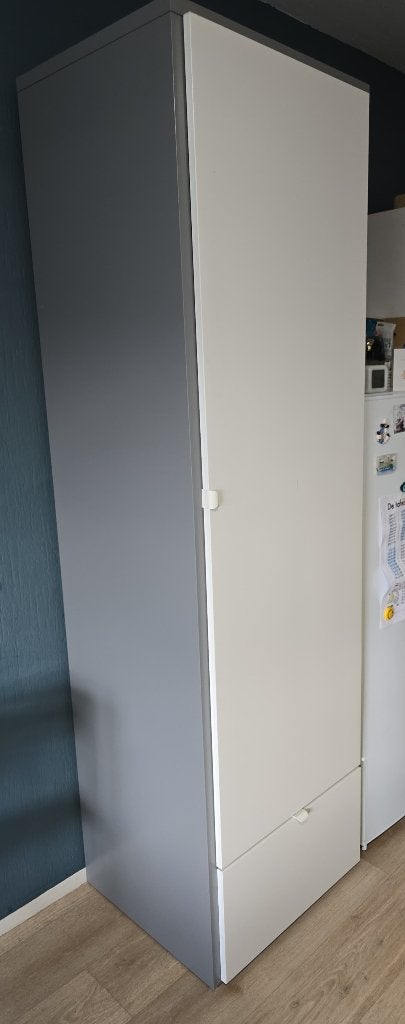 IKEA VISTHUS kledingkast – Grijs/Wit, Ophalen, 200 cm of meer, 50 tot 100 cm, Zo goed als nieuw