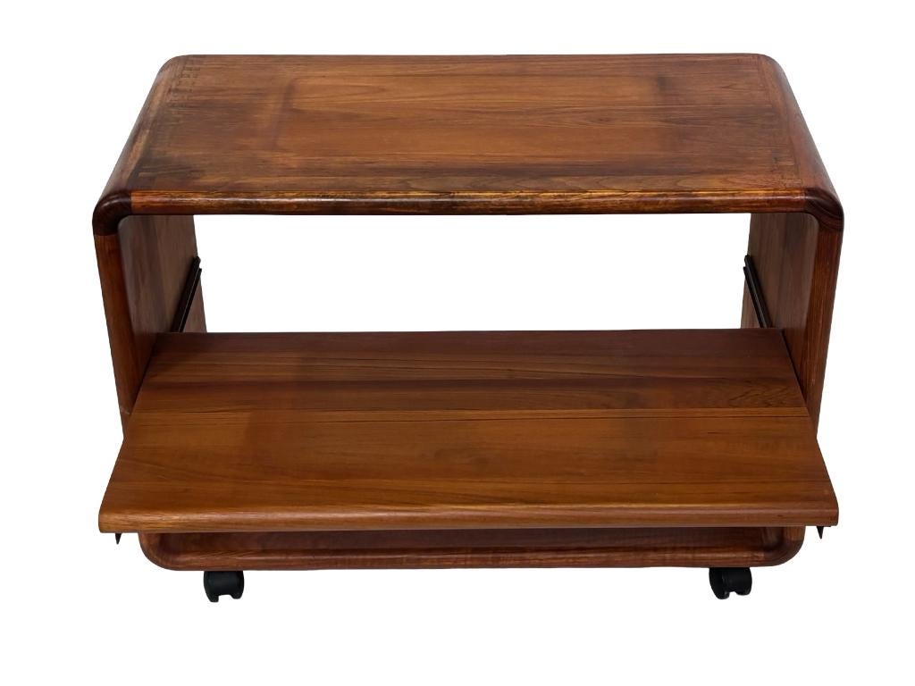 Vintage audio meubel tv trolley massief teak Deens Design, Gebruikt, Teakhout, 50 tot 100 cm, Vintage Design