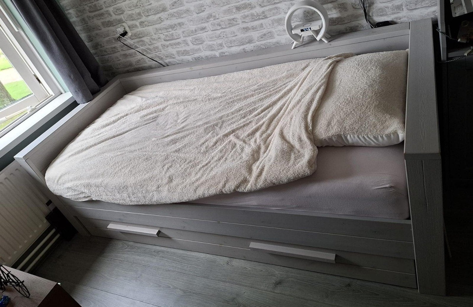 Eenpersoonsbed met lade en matras, Ophalen, Gebruikt, 90 cm, Eenpersoons