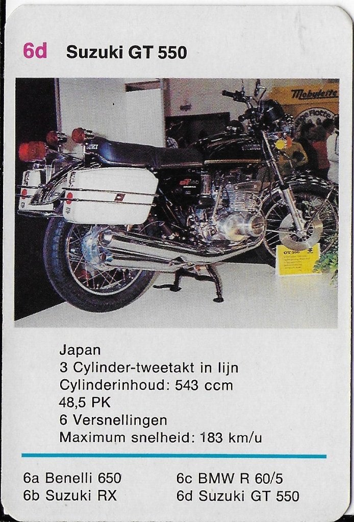 M116 motorkaartje suzuki gt 550 ( 6d ), Ophalen of Verzenden, Zo goed als nieuw, Auto's