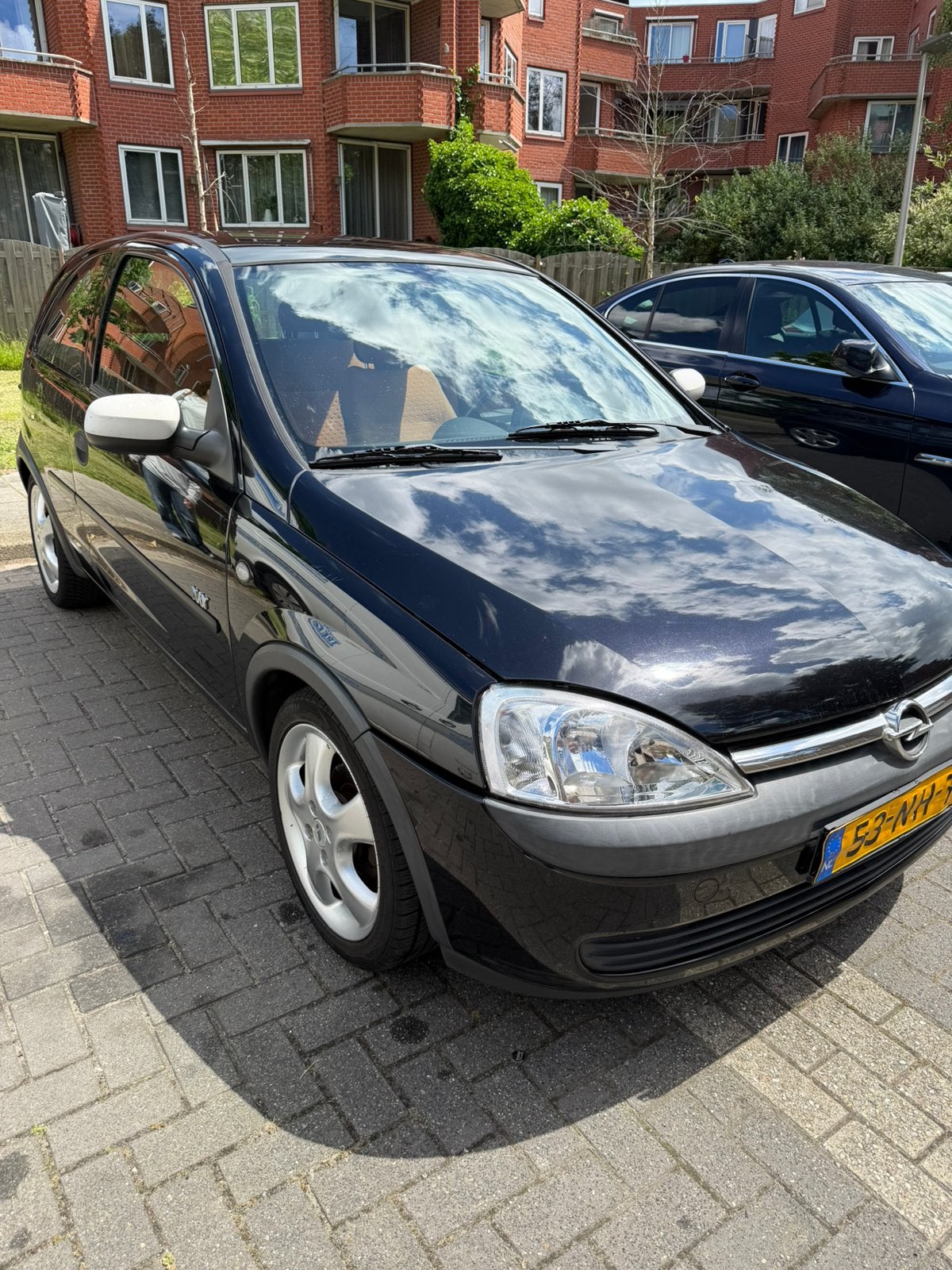 Opel Corsa 1.2 16V 3D 2003 Zwart, Auto's, Voorwielaandrijving, 74 pk, Zwart, Origineel Nederlands