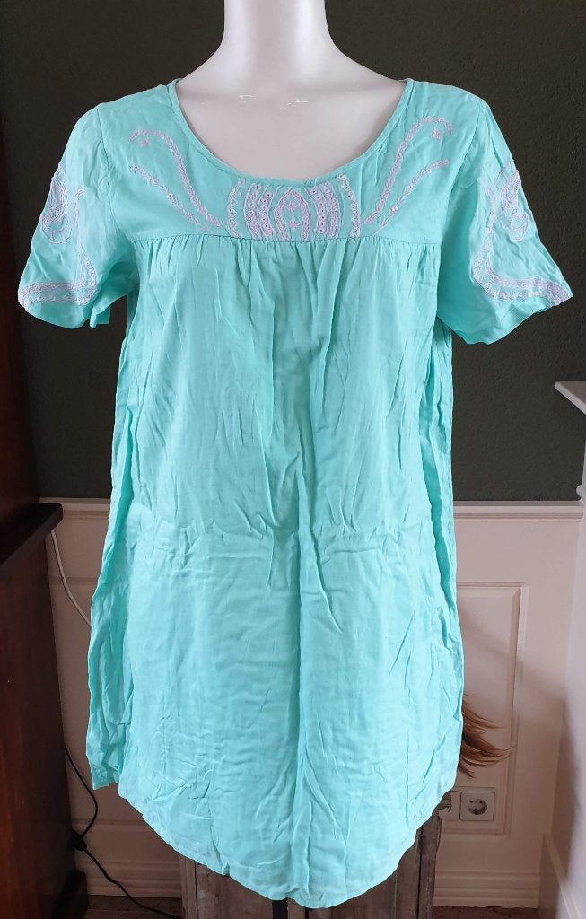 Antik Batik prachtige tuniek mt M 38 40 top, Maat 38/40 (M), Verzenden, Zo goed als nieuw, Groen