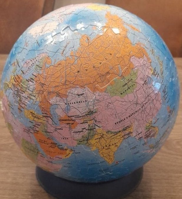 3D puzzel wereldbol, Ophalen of Verzenden, Meer dan 50 stukjes, Zo goed als nieuw, 6 jaar of ouder