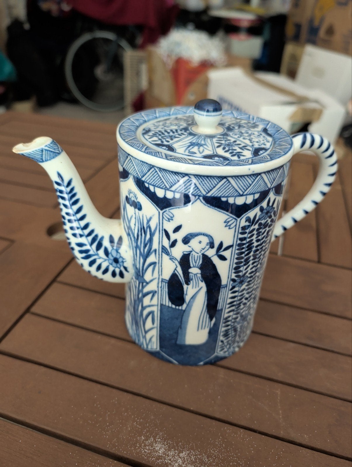 Antieke Theepot lange lys, Ophalen of Verzenden