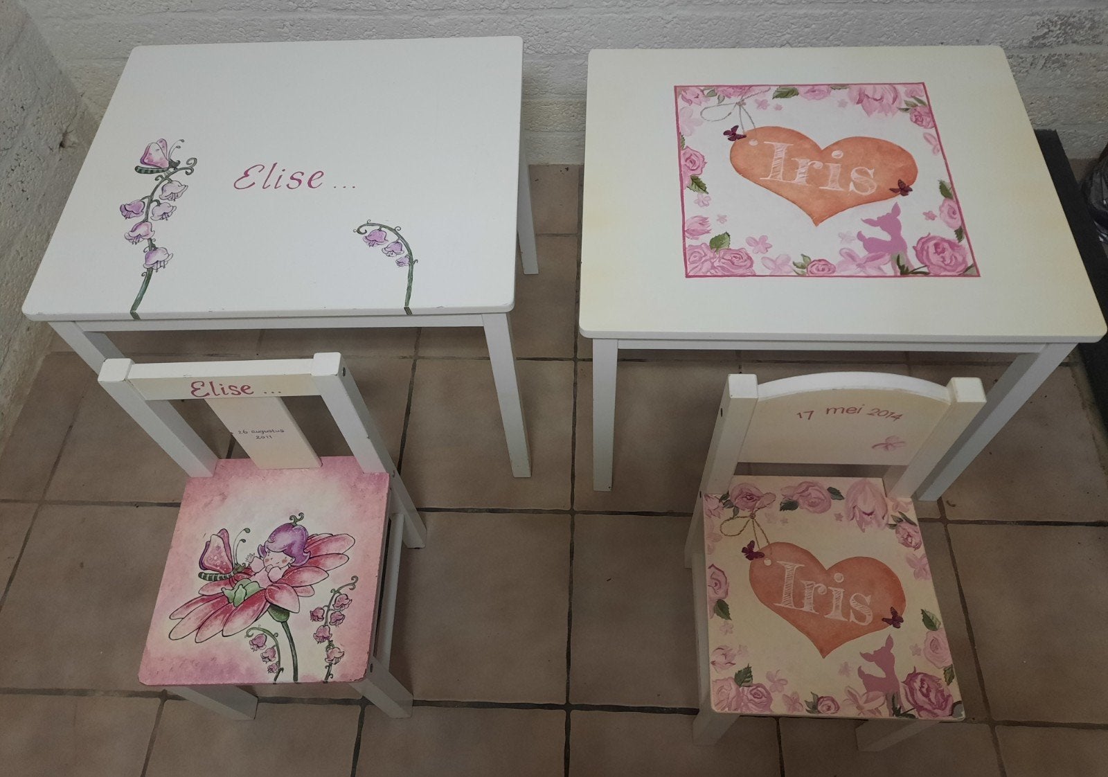 2 sets kindertafeltjes met stoeltjes, Kinderen en Baby's, Kinderkamer | Tafels en Stoelen, Ophalen, Gebruikt, Tafel(s) en Stoel(en)