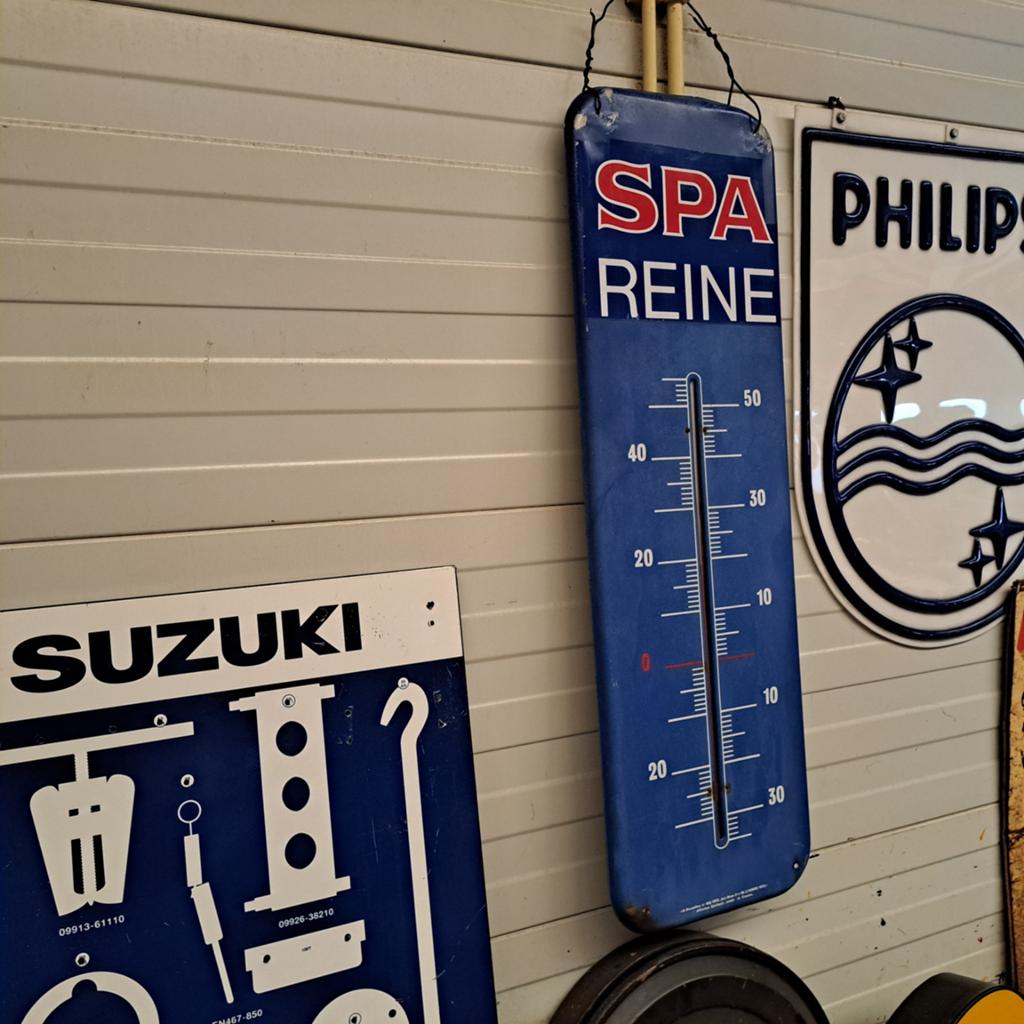 Spa Reine Thermometer blikken reclamebord  France ', Verzamelen, Merken en Reclamevoorwerpen, Ophalen, Gebruikt, Reclamebord