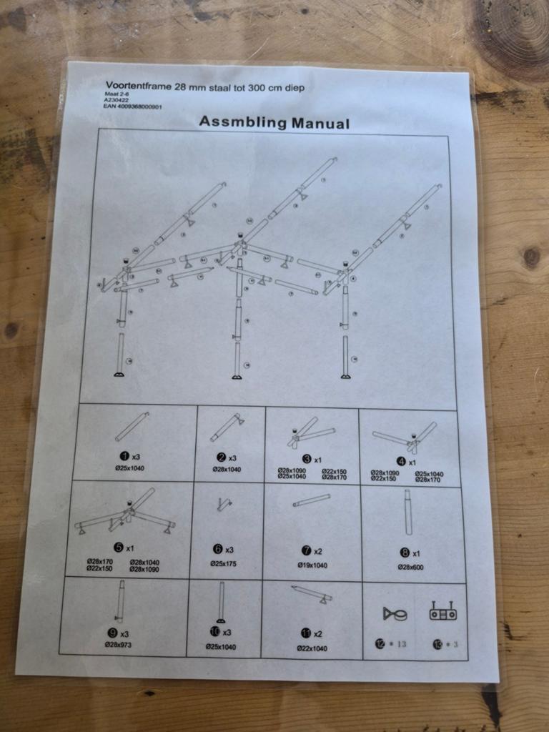 Voortentframe maat 2 tot 6., Caravans en Kamperen, Ophalen, Zo goed als nieuw